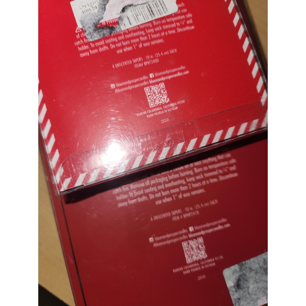 2 Packs‎ Red Taper Candles 10 In~Bloom & Prosper Unscented Christmas Holiday - Picture 5 of 5